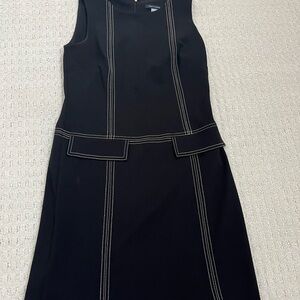 Tommy Hilfiger Black Midi Dress with White Accents
